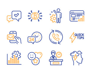 approve quickstart guide and web report icons set vector image