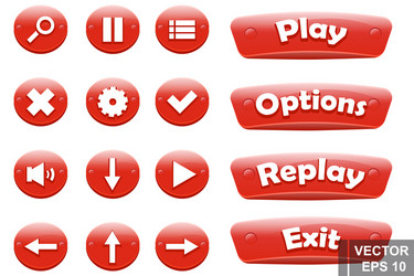 Button game a cartoon congratulations for your vector