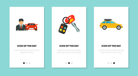 Car repair flat icon set Royalty Free Vector Image