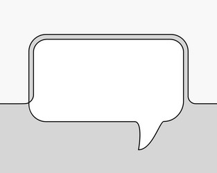 continuous line drawing rectangular speech vector image