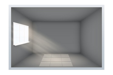 example of empty dark room with window vector