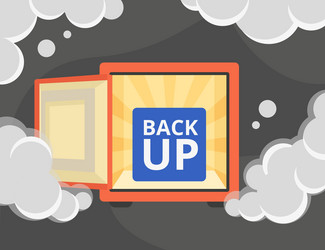 information recovery and data backup vector image
