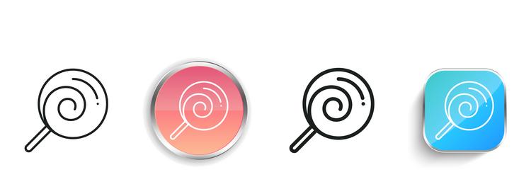 lollipop icon thin linear regular and button vector image