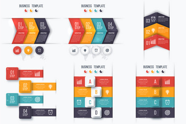 set with infographics vector