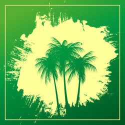 three palm trees on an abstract background vector image