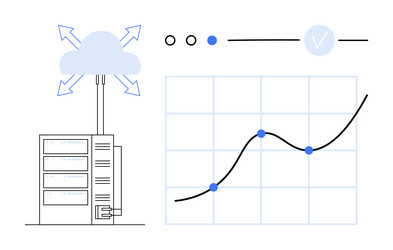 cloud computing data flow and analytics vector image