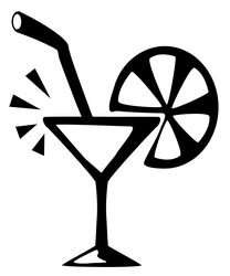 Cocktail glass stencil vector