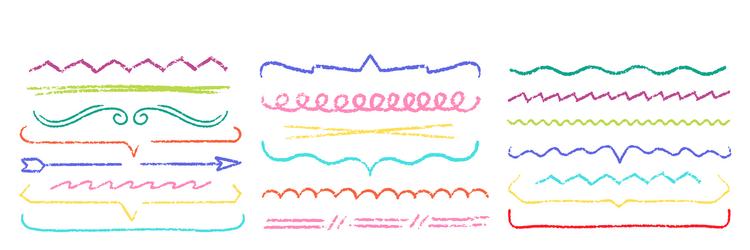 crayon line stroke set chalk scribble vector image