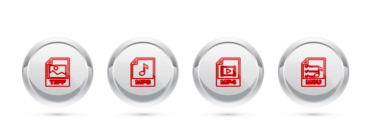 set line tiff file document mp3 mp4 and m3u vector image
