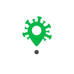 virus location icon pin to infected area indicate vector