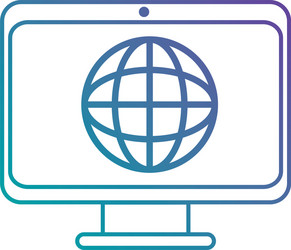 computer display with planet vector image