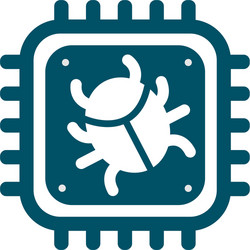 Cpu icon with computer bug sign vector