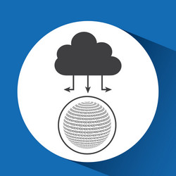 globe binary concept cloud connected vector image