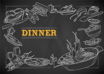 template different types dinner item vector