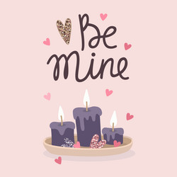 Valentine candles vector