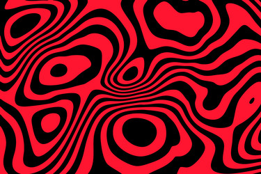 abstract pattern with red waves on black vector image