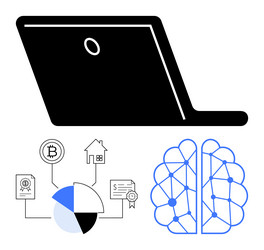 artificial intelligence and data analysis vector image