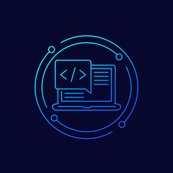 Coding Line Icon - Web Development vector image