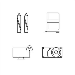 Design and studio simple linear icon setsimple vector
