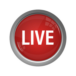 Red live button on white background 3d vector