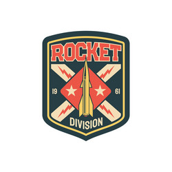 rocket division patch on uniform with craft vector image