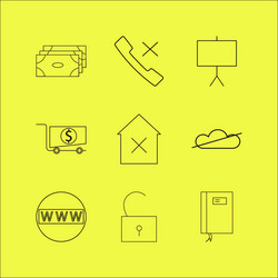 web linear icon set simple outline icons vector image
