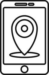 guide smartphone map icon outline style vector image