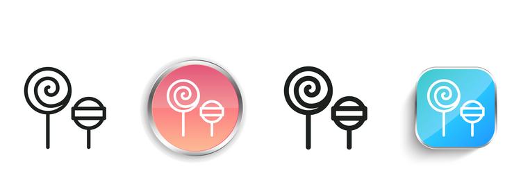 lollipop icon thin linear regular and button vector image