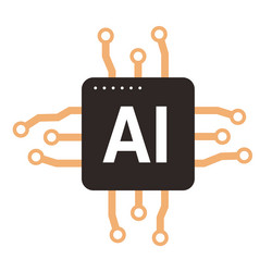 microchip icon artificial intelligence concept vector image