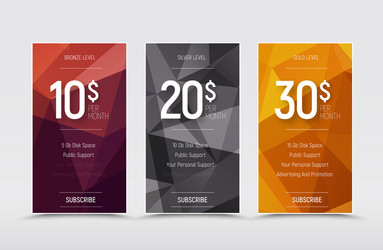 template of price tables for a web site vector image