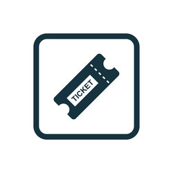 ticket icon rounded squares button vector image