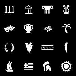 White greece icon set vector