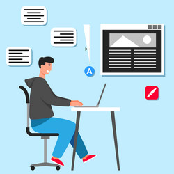 Graphic designer on desk vector