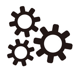 Three gear icons vector