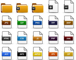 File Type Icons - Folder Set vector image