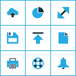 interface icons colored set with lifeguard floppy vector image