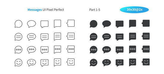 messages ui pixel perfect well-crafted thin vector image