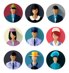 Avatar professions icon set Royalty Free Vector Image