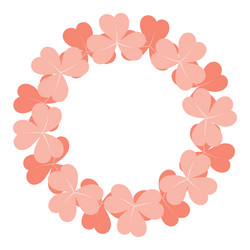 Round frame border of abstract shamrocks in trendy vector
