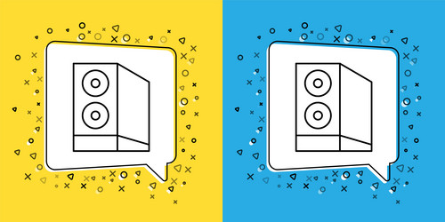 set line case of computer icon isolated on yellow vector image