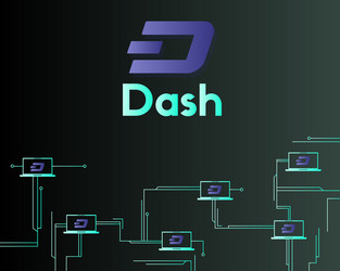 Dash blockchain technology on dark background vector