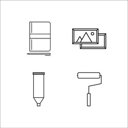 design and studio simple linear icon setsimple vector image