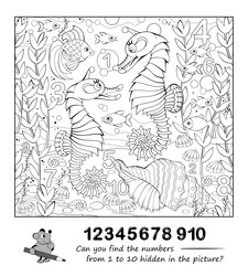 Find the Numbers 1-10 - Counting Game vector image