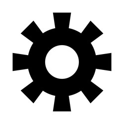 Simple gear silhouette icon vector