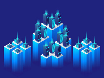 Isometric digital technology concept data center vector