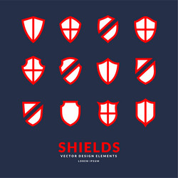 set of different shields templates for design vector