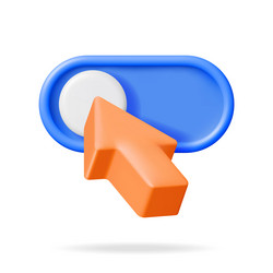3d mouse cursor and switch button isolated vector image