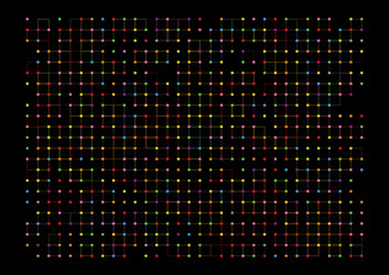 abstract background with grid and colourful dots vector image