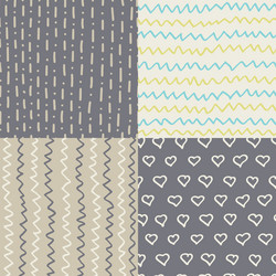 abstract handdrawn seamless patterns set simple vector image