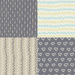 Abstract handdrawn seamless patterns set simple vector